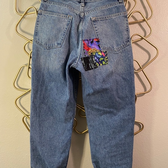 Hand Appliquéd Dad Style Jeans - Picture 2 of 3